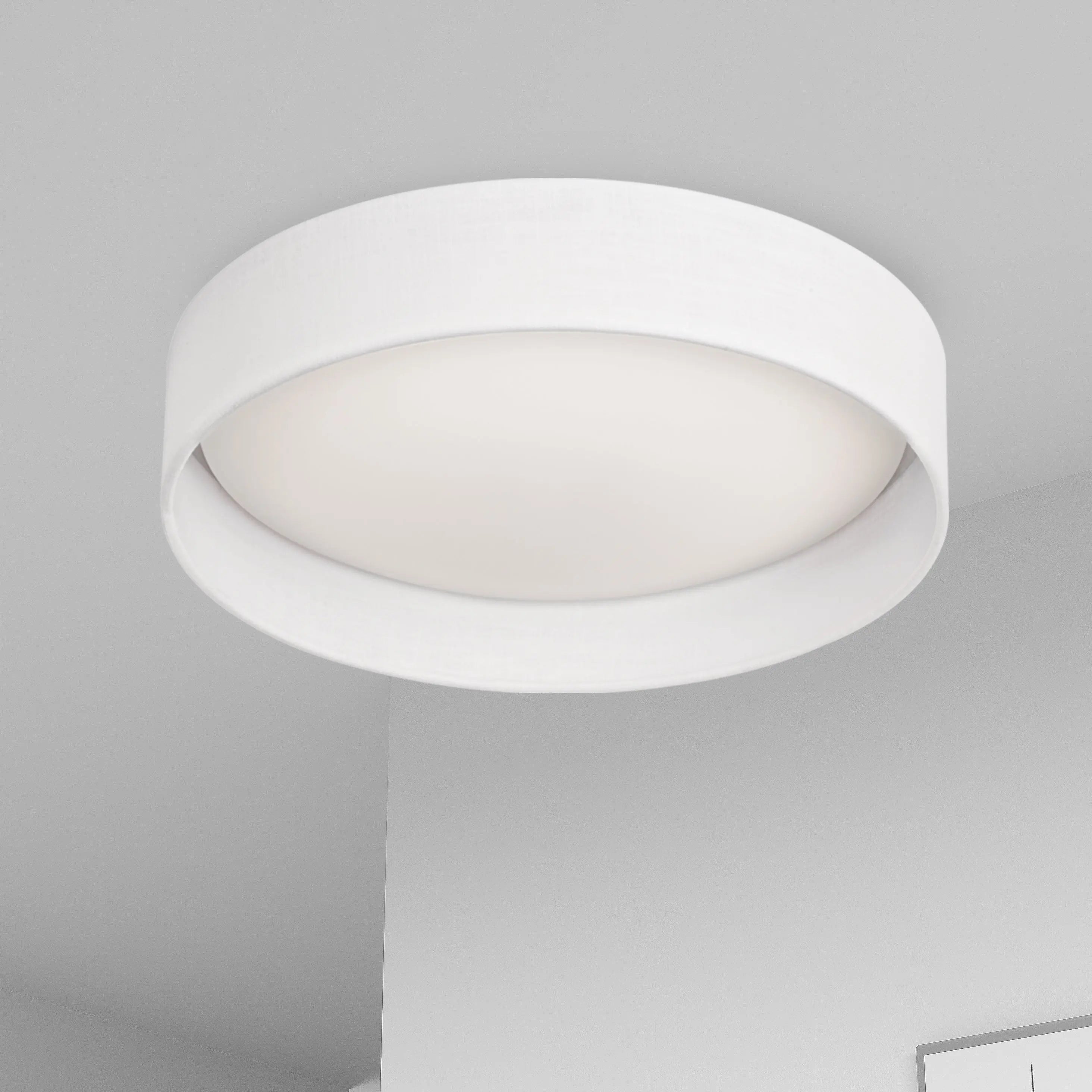Dainolite LED Flush Mount, Satin Chrome Finish, Eggshell Shade CFLD-1114-198F
