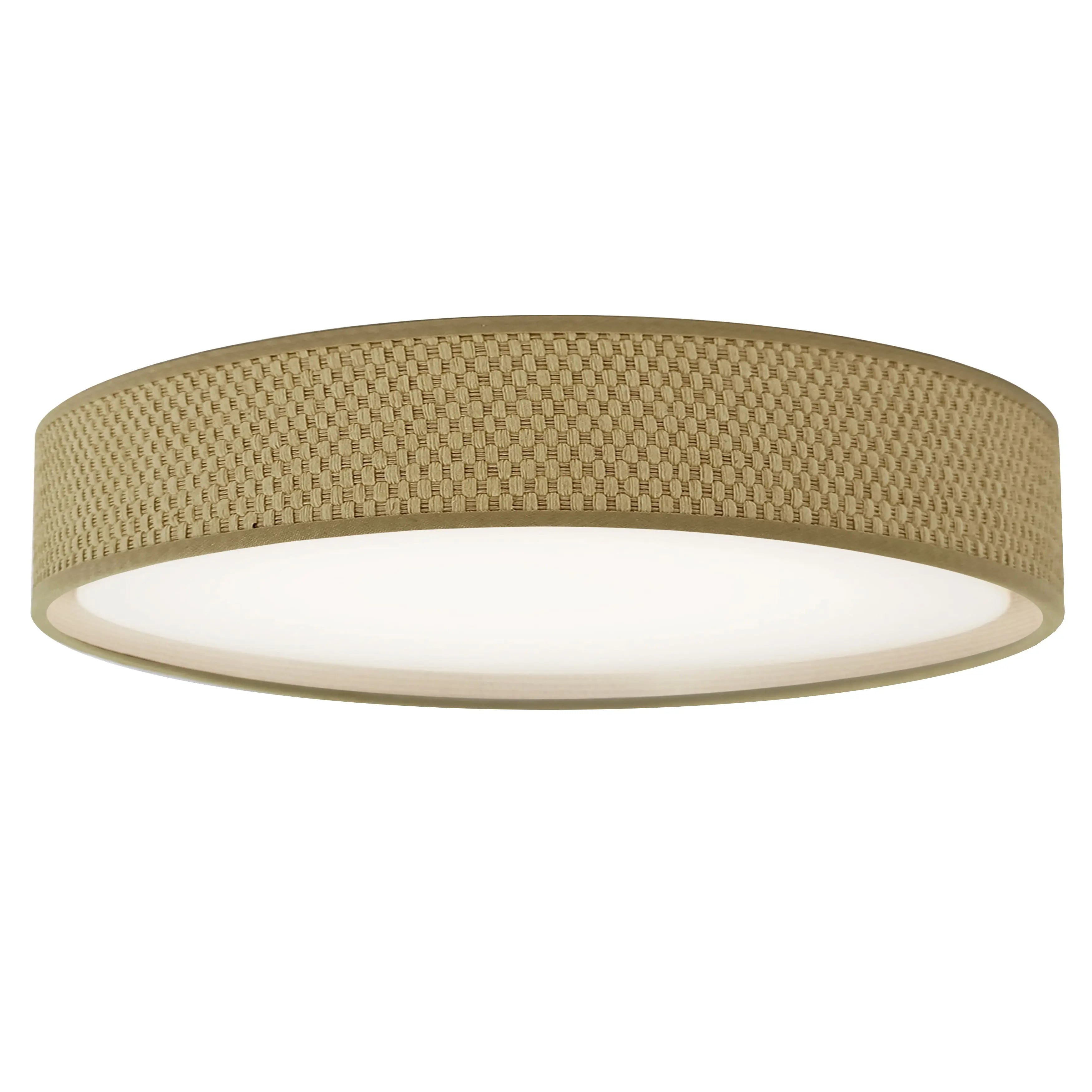 Dainolite LED Flush Mount, Satin Chrome Finish, Natural Shade
