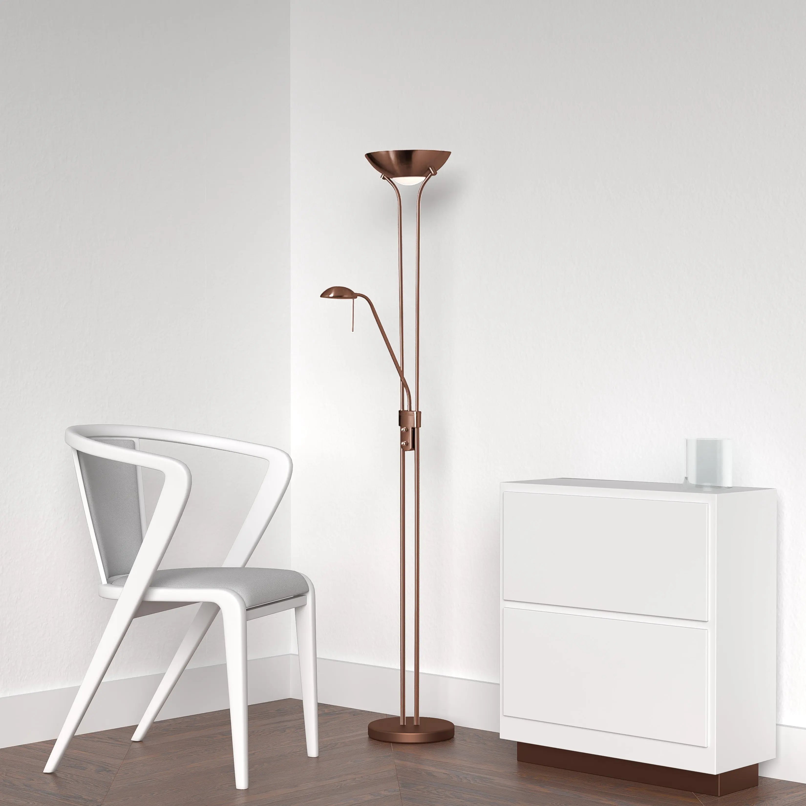 Dainolite Mother/Son Floor Lamp, Oil Brushed Bronze