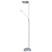 Dainolite Mother & Son LED Floor Lamp, Satin Chrome Finish