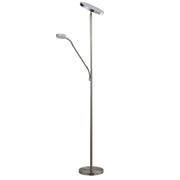 Dainolite Mother and Son LED Floor Lamp, Satin Nickel Finish