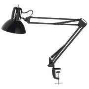 Dainolite Spring Balance Clamp-On Lamp, Gloss Black, 36" Reach