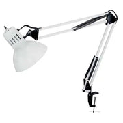 Dainolite Spring Balanced Clamp-On Lamp, Gloss White, 36" Reach