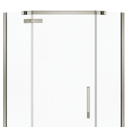 Davana Neo-angle 38 x 38 x 75 in. 8mm Pivot Shower Door for Corner Installation with Clear glass in Brushed Nickel - Plumbing Market
