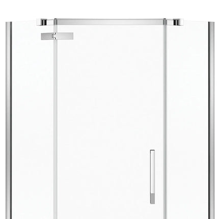 Davana Neo-angle 38 x 38 x 75 in. 8mm Pivot Shower Door for Corner Installation with Clear glass in Chrome - Plumbing Market