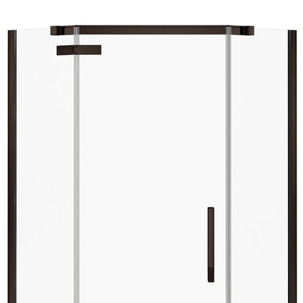 Davana Neo-angle 38 x 38 x 75 in. 8mm Pivot Shower Door for Corner Installation with Clear glass in Dark Bronze - Plumbing Market