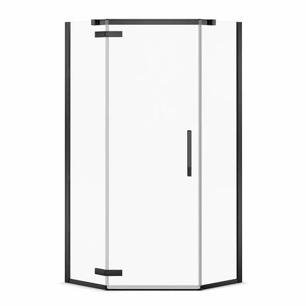 Davana Neo-angle 38 x 38 x 75 in. 8mm Pivot Shower Door for Corner Installation with Clear glass in Matte Black - Plumbing Market