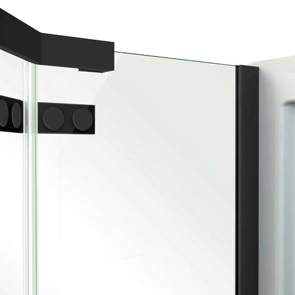 Davana Neo-angle 38 x 38 x 75 in. 8mm Pivot Shower Door for Corner Installation with Clear glass in Matte Black - Plumbing Market