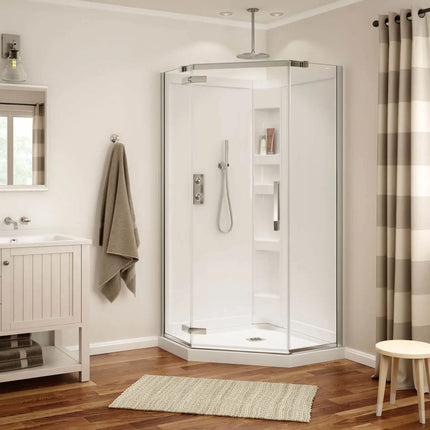 Davana Neo-angle 40 x 40 x 75 in. 8mm Pivot Shower Door for Corner Installation with Clear glass in Chrome - Plumbing Market