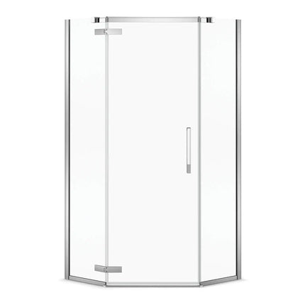 Davana Neo-angle 40 x 40 x 75 in. 8mm Pivot Shower Door for Corner Installation with Clear glass in Chrome - Plumbing Market