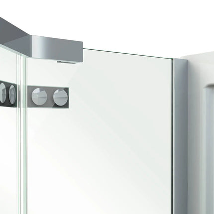 Davana Neo-angle 40 x 40 x 75 in. 8mm Pivot Shower Door for Corner Installation with Clear glass in Chrome - Plumbing Market