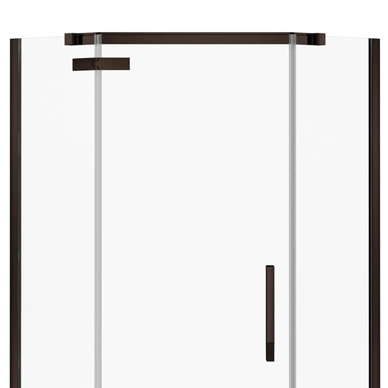 Davana Neo-angle 40 x 40 x 75 in. 8mm Pivot Shower Door for Corner Installation with Clear glass in Dark Bronze - Plumbing Market