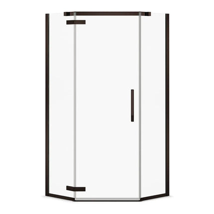 Davana Neo-angle 40 x 40 x 75 in. 8mm Pivot Shower Door for Corner Installation with Clear glass in Dark Bronze - Plumbing Market