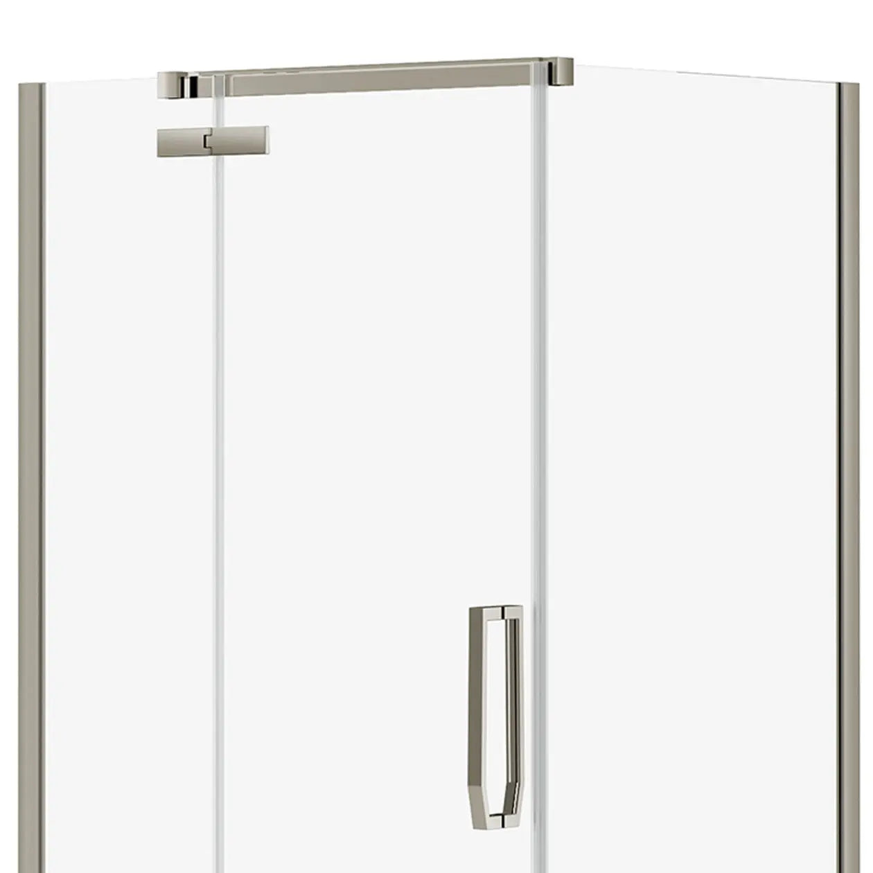 Davana Rectangular 42 x 34 x 75 in. 8mm Pivot Shower Door for Corner Installation with Clear glass in Brushed Nickel - Plumbing Market