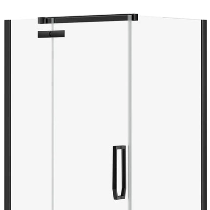 Davana Rectangular 42 x 34 x 75 in. 8mm Pivot Shower Door for Corner Installation with Clear glass in Dark Bronze - Plumbing Market