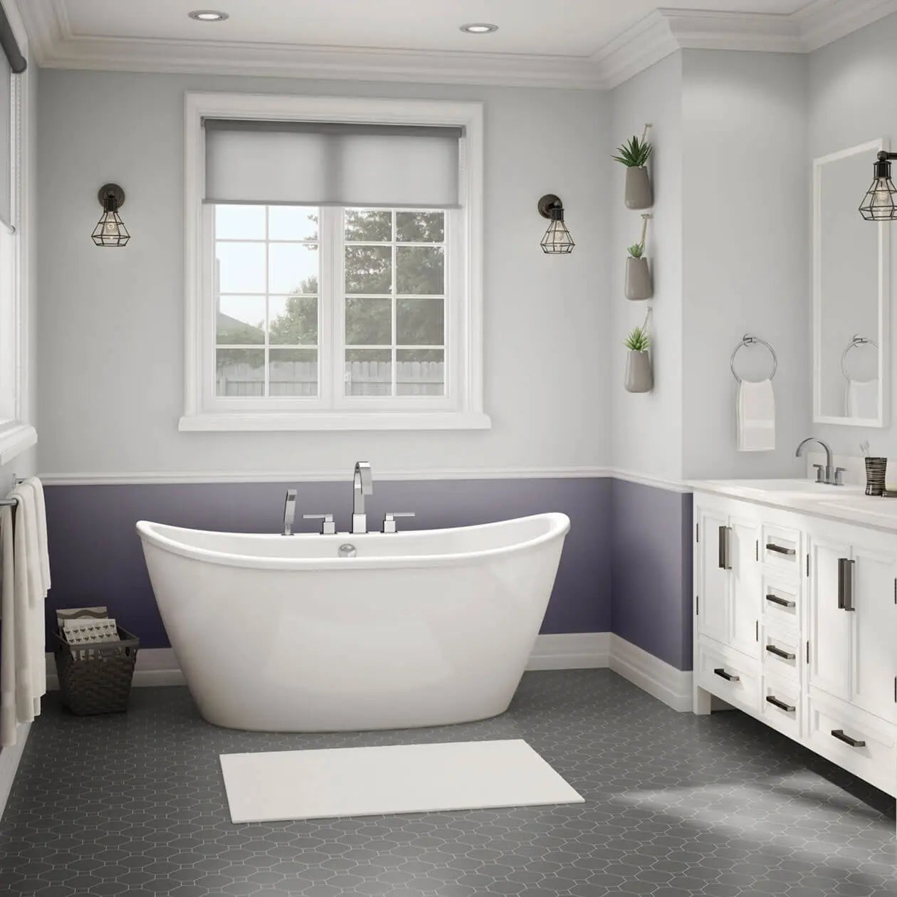 Delsia 6032 AcrylX Freestanding Center Drain Bathtub in White with White Skirt - Plumbing Market