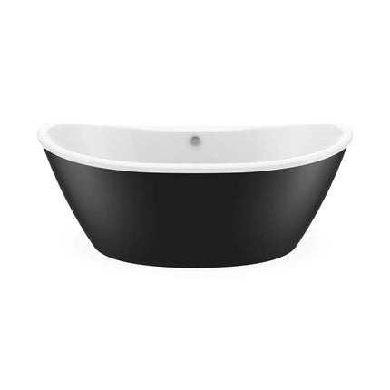 Delsia 6636 AcrylX Freestanding Center Drain Bathtub in White with Black Skirt - Plumbing Market