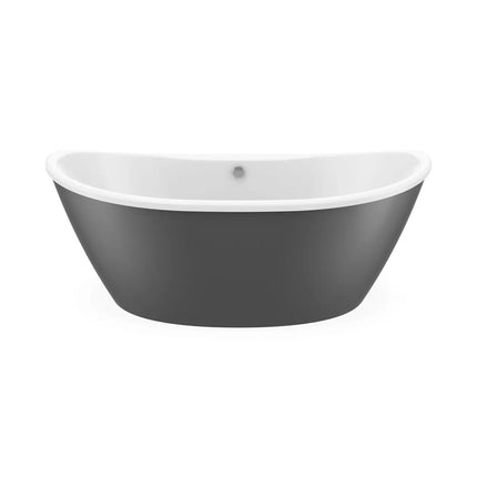 Delsia 6636 AcrylX Freestanding Center Drain Bathtub in White with Thundey Grey Skirt - Plumbing Market