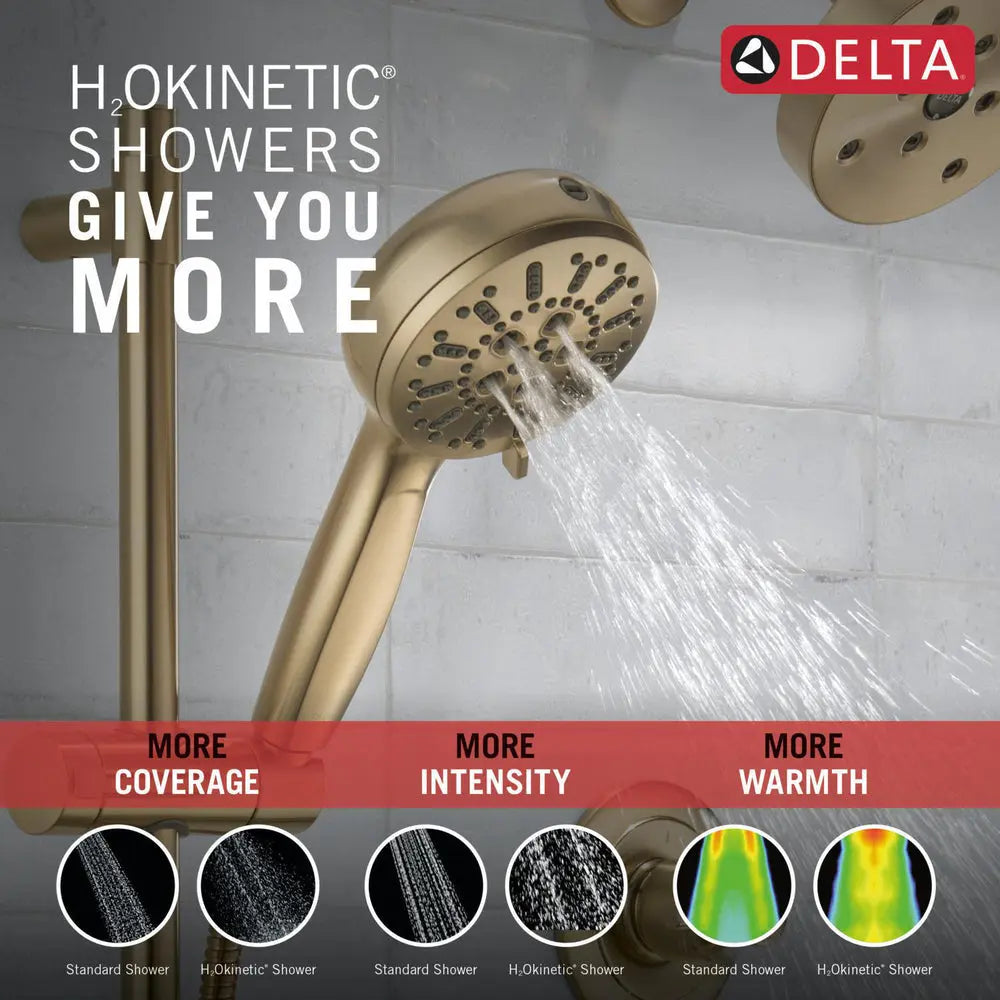 Delta 7-Setting Slide Bar Hand Shower with Cleaning Spray Champagne Bronze