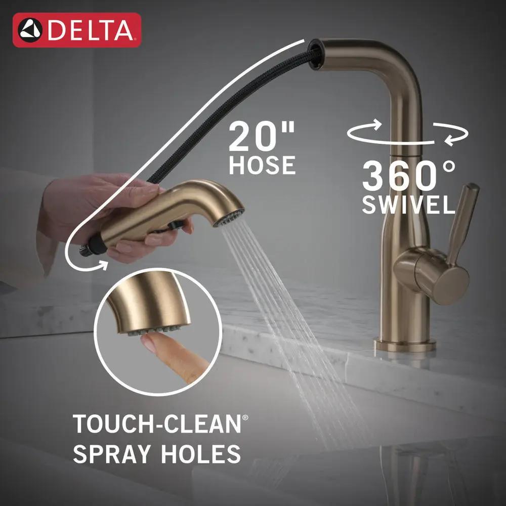 Delta Almari Single Handle Pull-Out Kitchen Faucet 16943 - Plumbing Market
