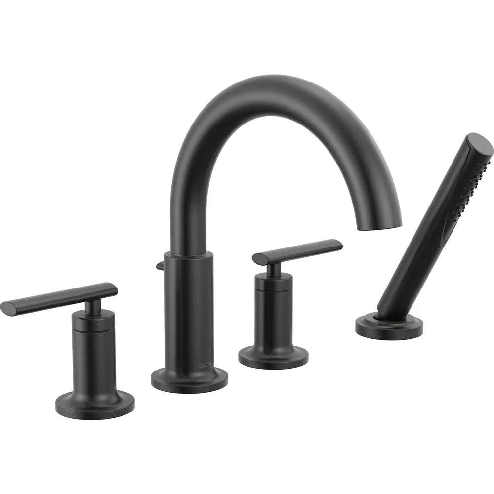 Delta Altado Roman Tub Trim with Hand Shower T4742 - Matte Black