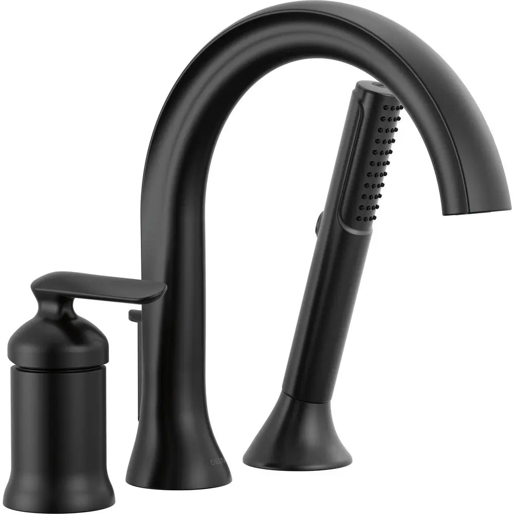 Delta Bonacci Three Hole Roman Tub Trim with Hand Shower T3745 - Matte Black