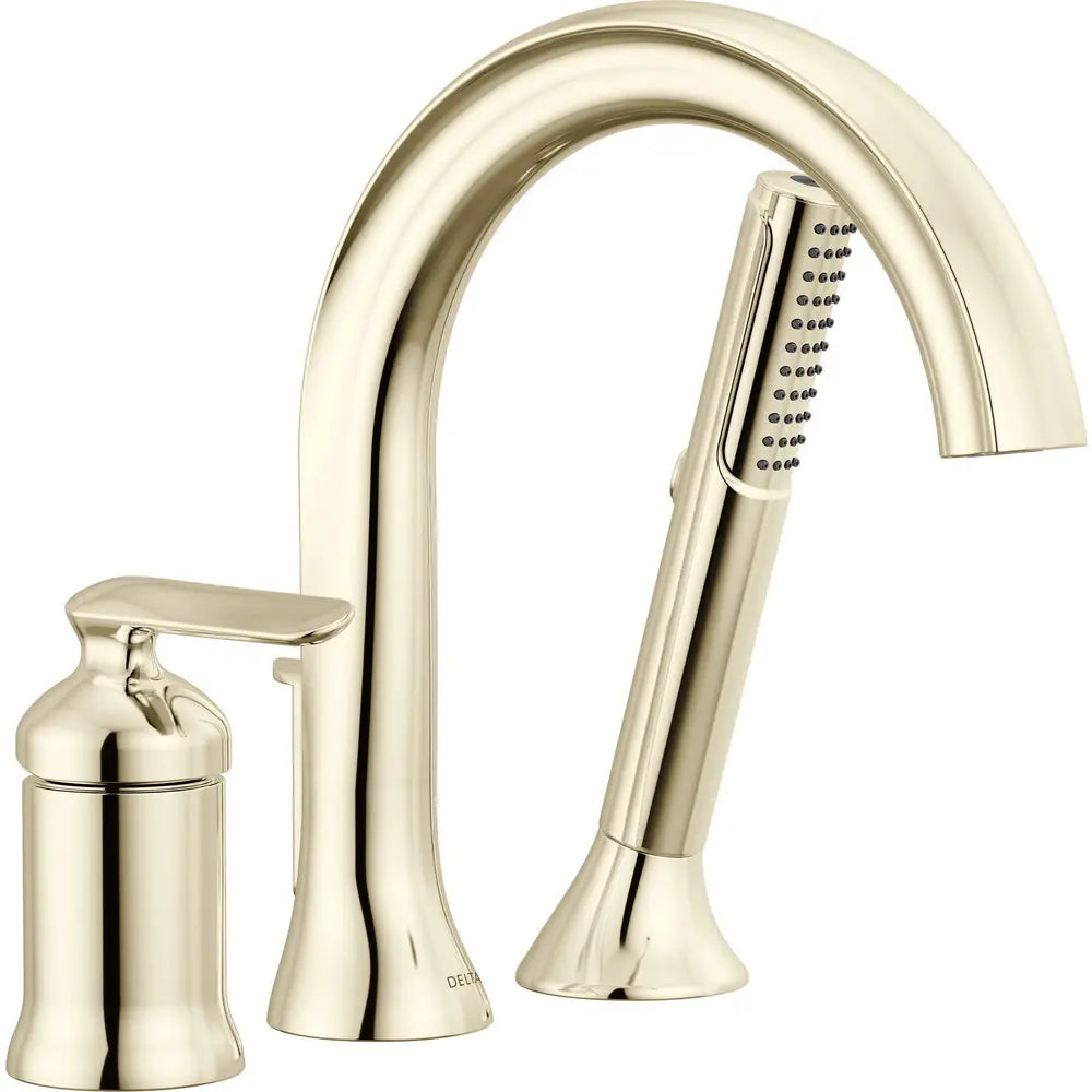 Delta Bonacci Three Hole Roman Tub Trim with Hand Shower T3745 - Polished Nickel
