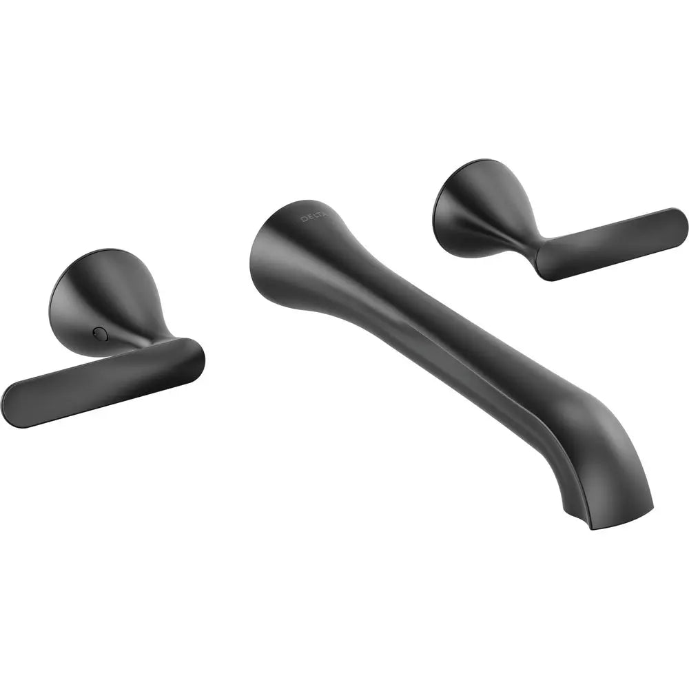 Delta Bonacci Two Handle Wall Mount Bathroom Faucet T3545LF-WL - Matte Black