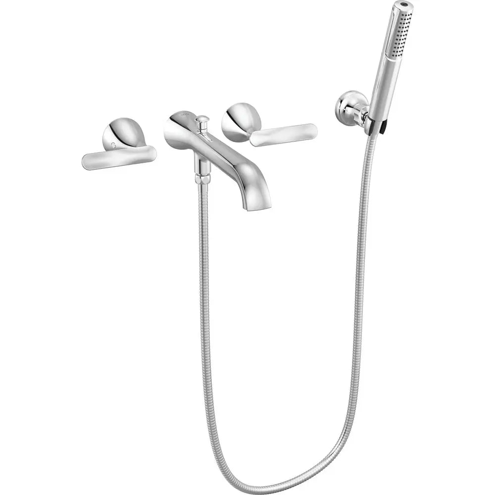Delta Bonacci Two Handle Wall Mount Tub Filler Trim with Hand Shower T5745-WL - Chrome