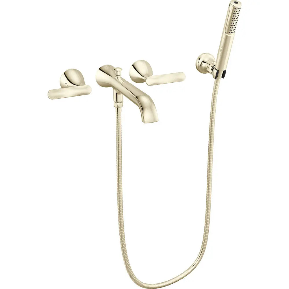 Delta Bonacci Two Handle Wall Mount Tub Filler Trim with Hand Shower T5745-WL - Polished Nickel