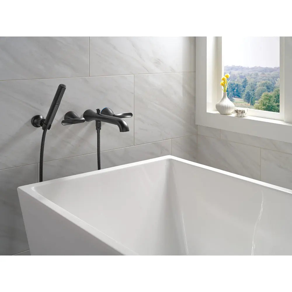 Delta Bonacci Two Handle Wall Mount Tub Filler Trim with Hand Shower T5745-WL