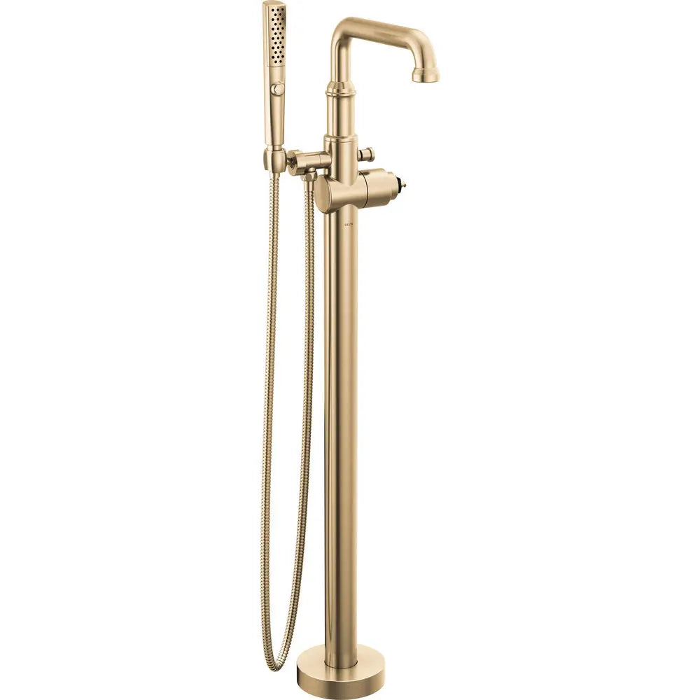 Delta Broderick Floor Mount Tub Filler Trim - Less Handle T4784-LHP-FL - Champagne Bronze