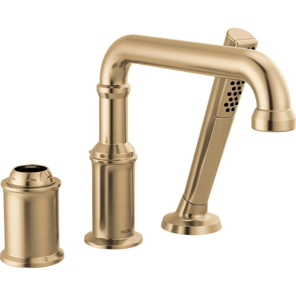 Delta Broderick Three Hole Roman Tub Trim with Hand Shower - Less Handle T3784-LHP - Champagne Bronze