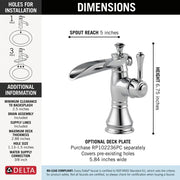 Delta CASSIDY Single Handle Channel Bathroom Faucet Chrome 598LF-MPU - Plumbing Market