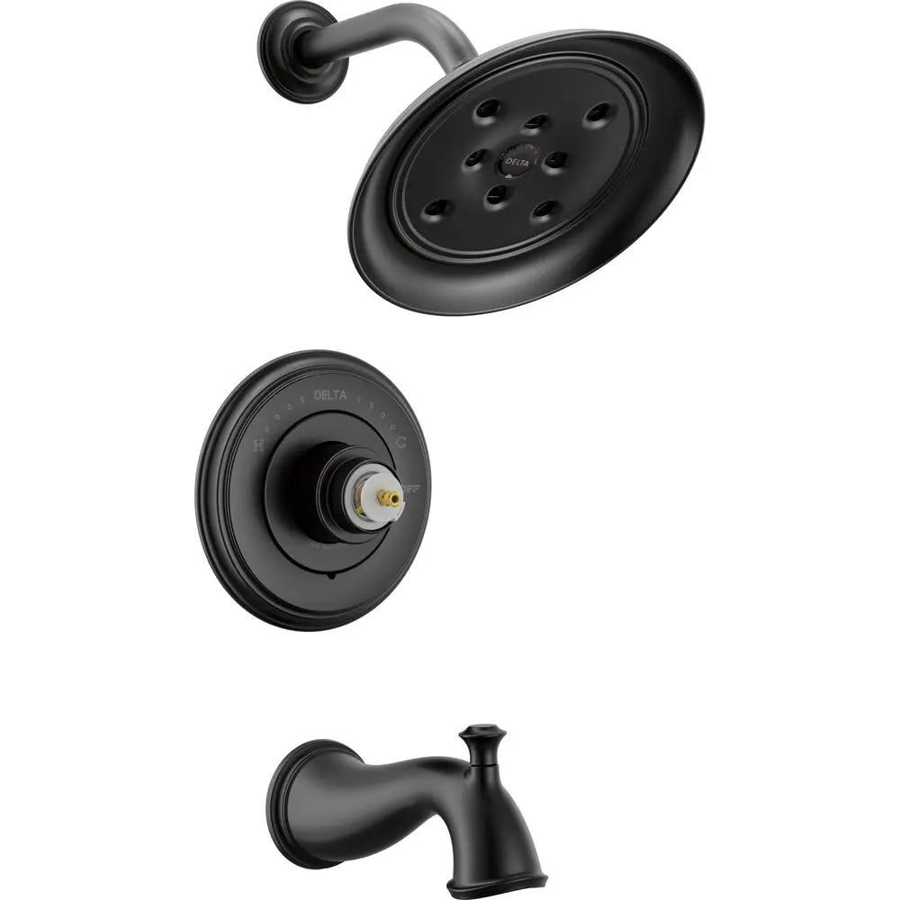 Delta Cassidy Monitor 14 Series H2Okinetic Tub & Shower Trim - Less Handle T14497-LHP - Matte Black