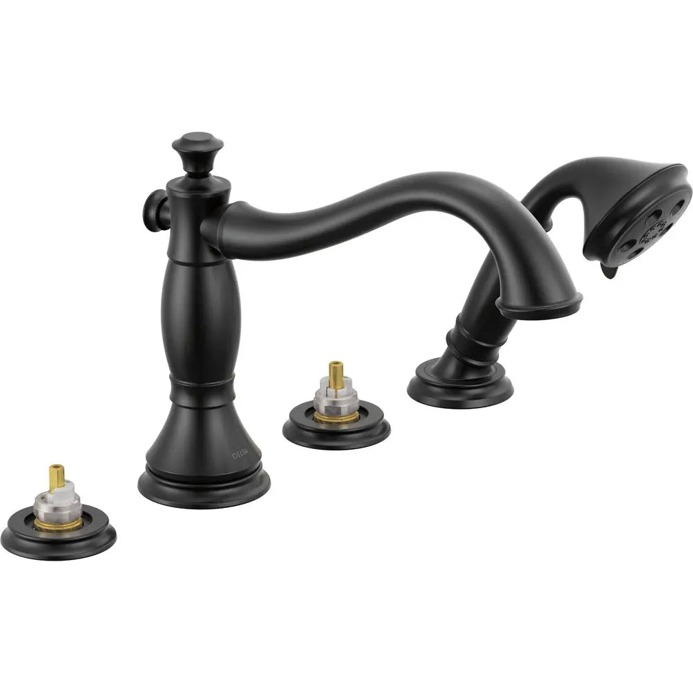 Delta Cassidy Roman Tub with Hand Shower Trim - Less Handles T4797-LHP - Matte Black