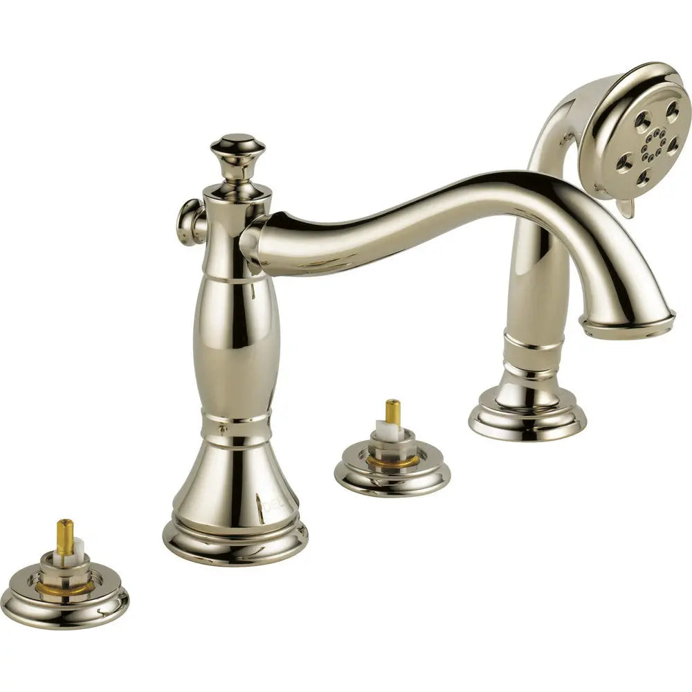 Delta Cassidy Roman Tub with Hand Shower Trim - Less Handles T4797-LHP - Polished Nickel