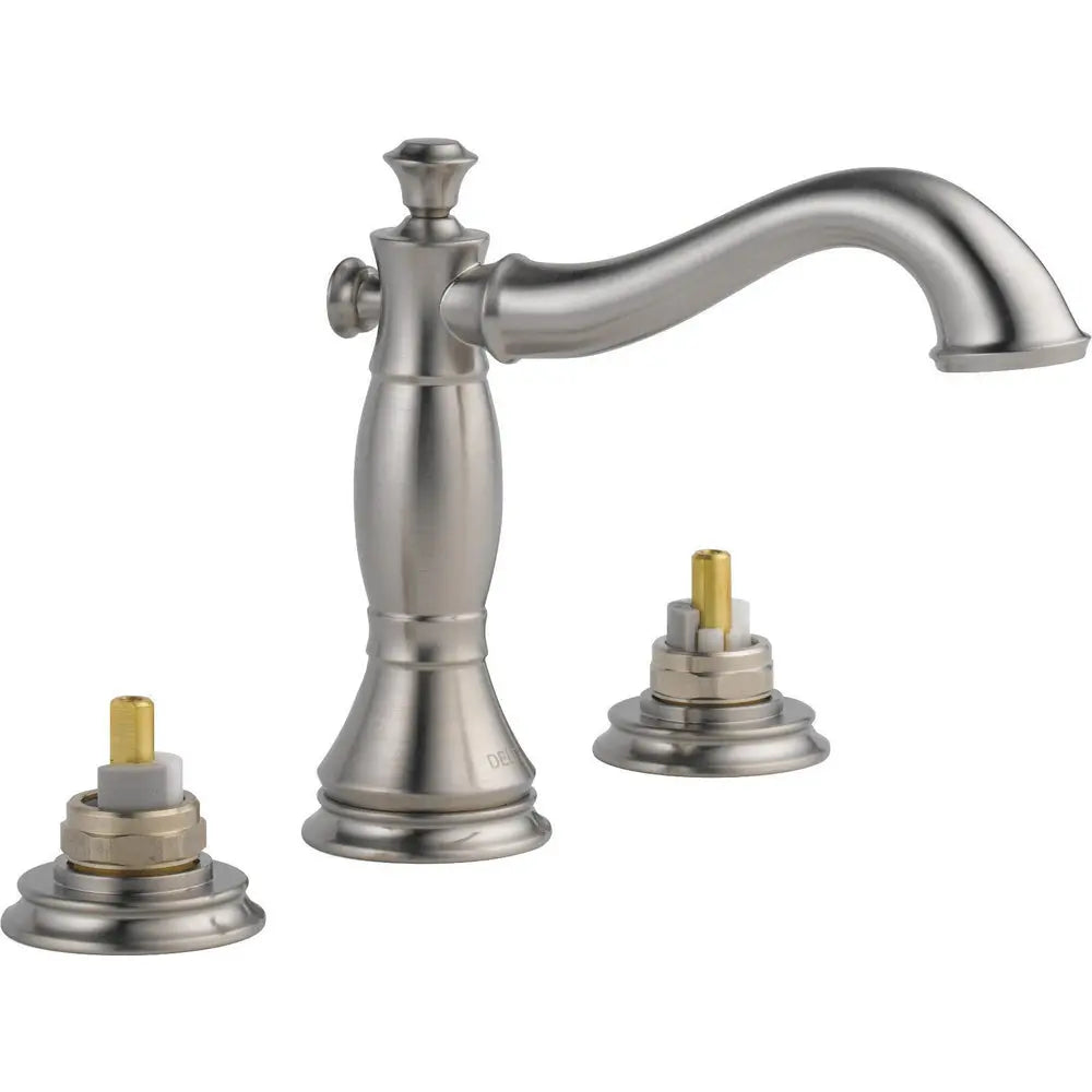 Delta Cassidy Two Handle Widespread Bathroom Faucet - Less Handles 3597LF-MPU-LHP - Stainless Steel