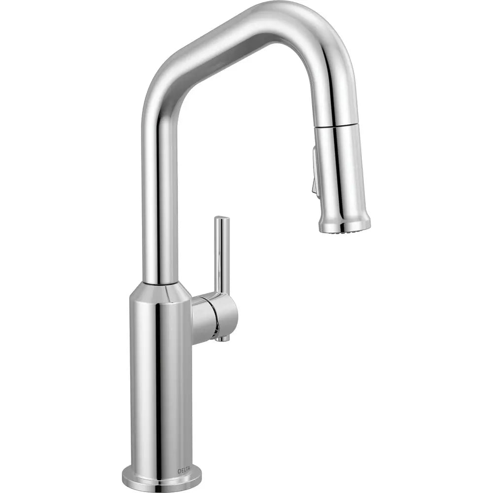 Delta Cordova-Bar/Prep Pulldown Faucet Angle Spout - Lumicoat Chrome