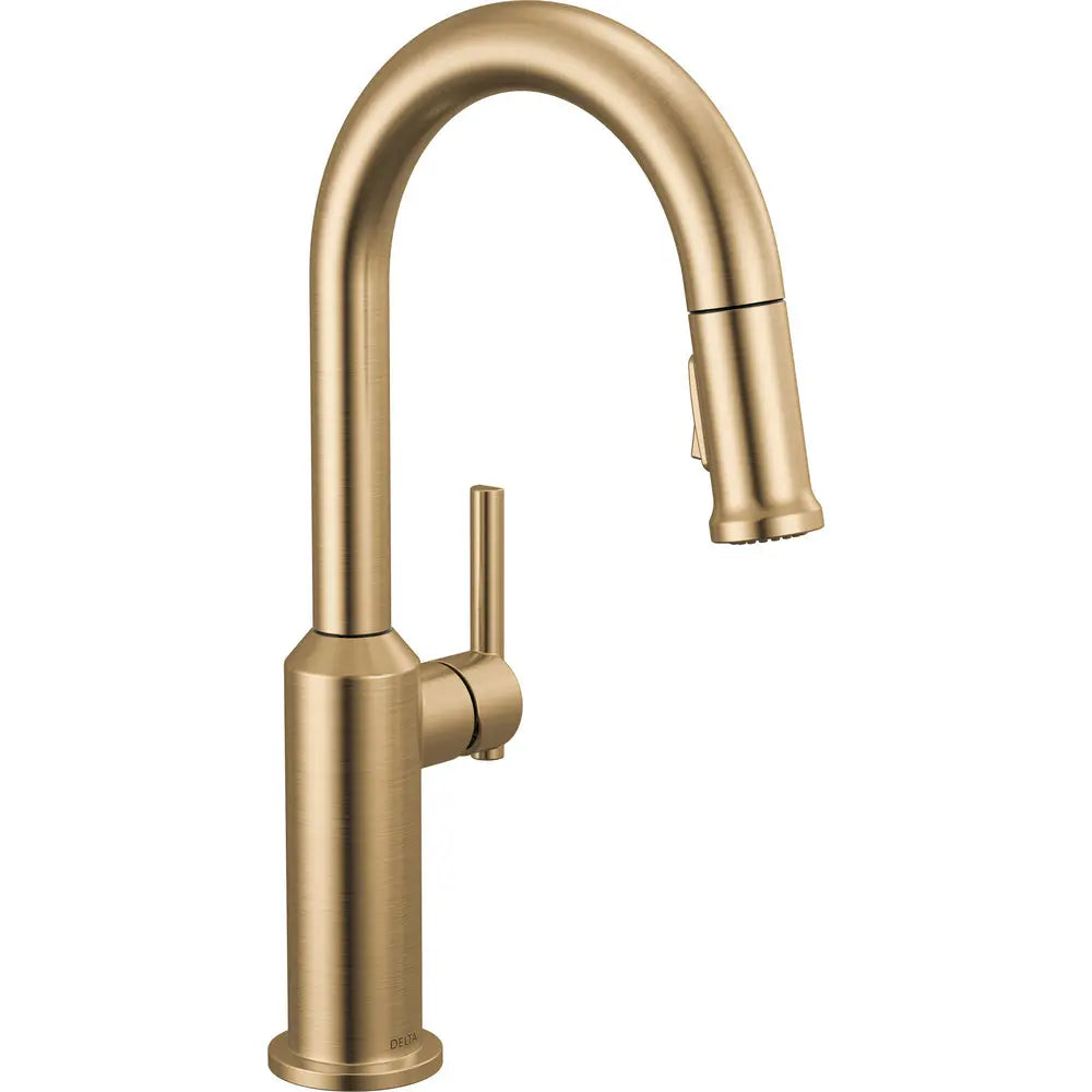 Delta Cordova-Bar/Prep Pulldown Faucet Arc Spout - Lumicoat Champagne Bronze