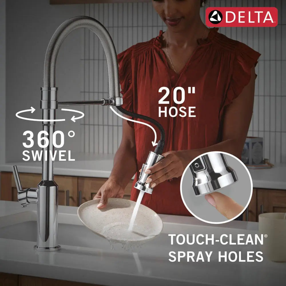 Delta Cordova-Kitchen Pro Faucet Spring Spout