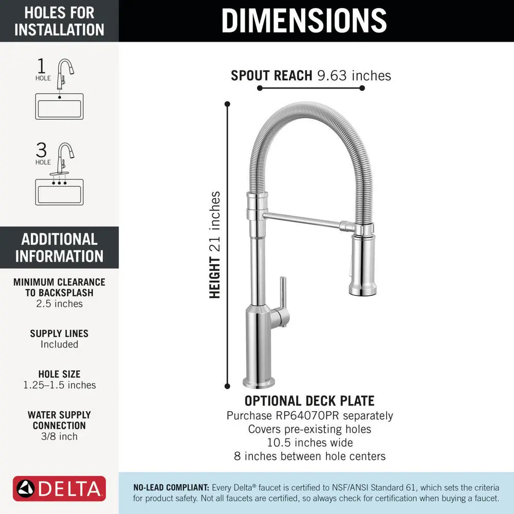 Delta Cordova-Kitchen Pro Faucet Spring Spout
