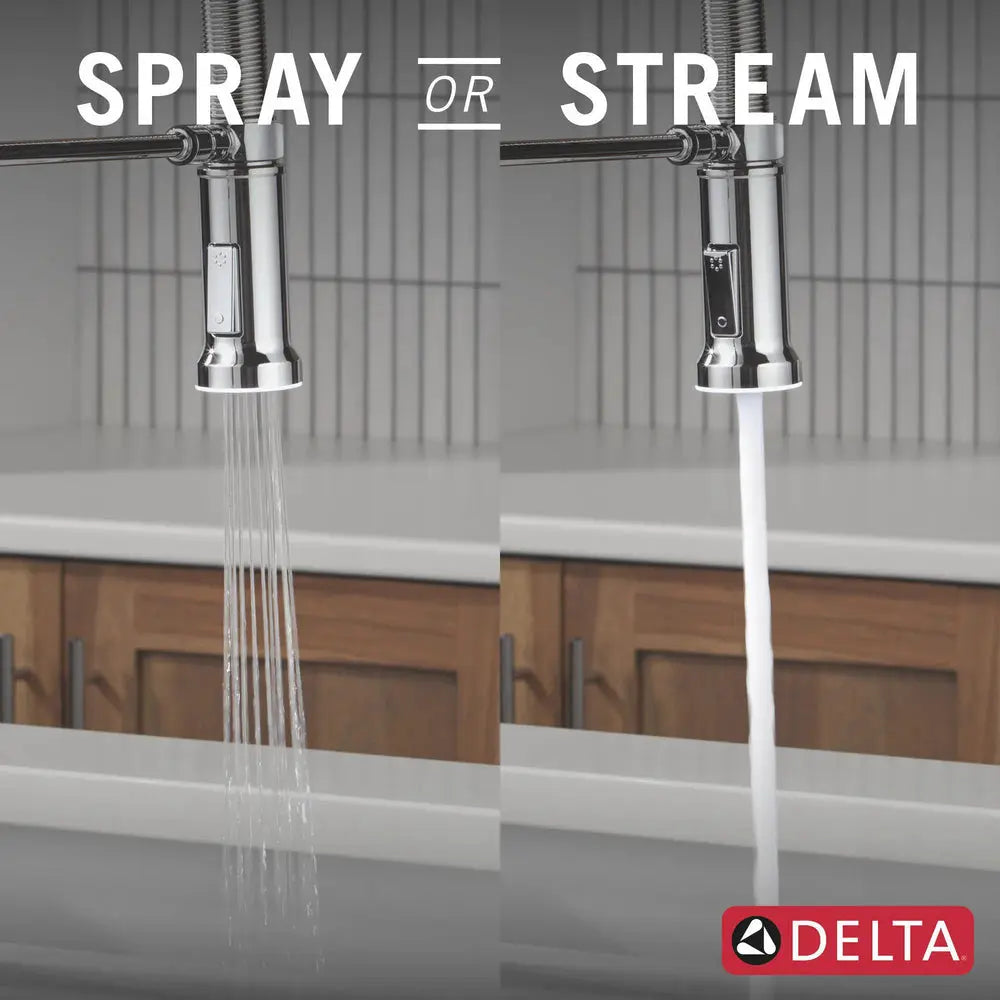 Delta Cordova-Kitchen Pro Faucet Spring Spout