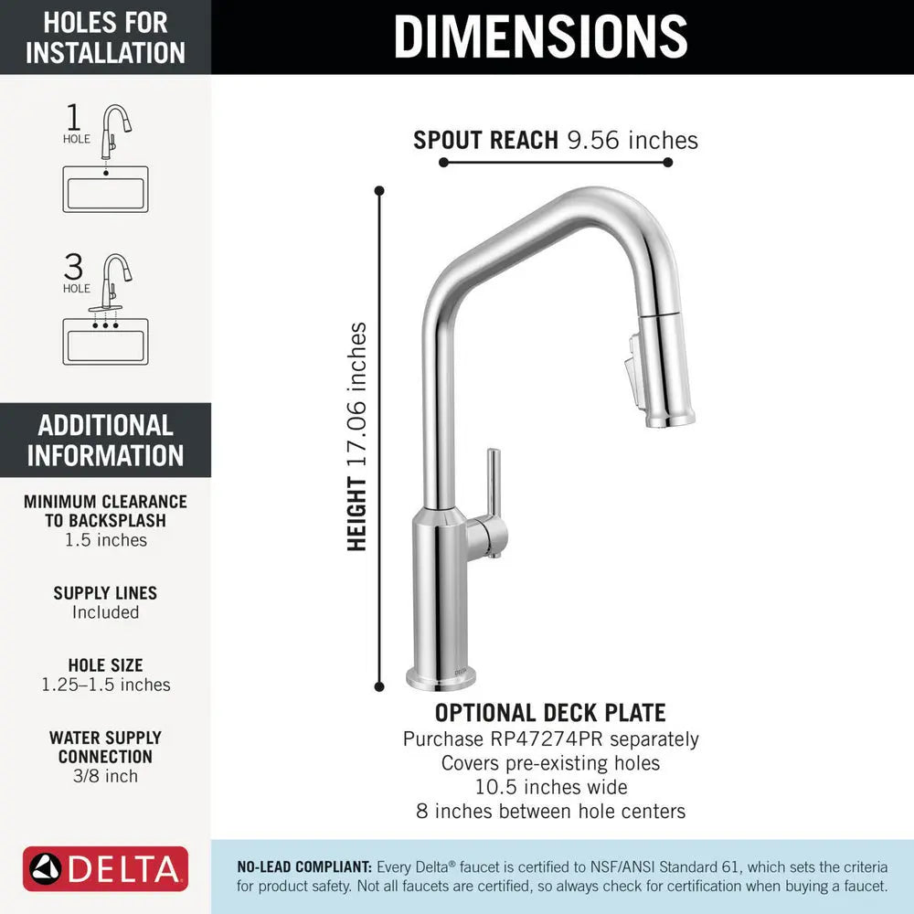 Delta Cordova-Kitchen Pulldown Faucet Angle Spout