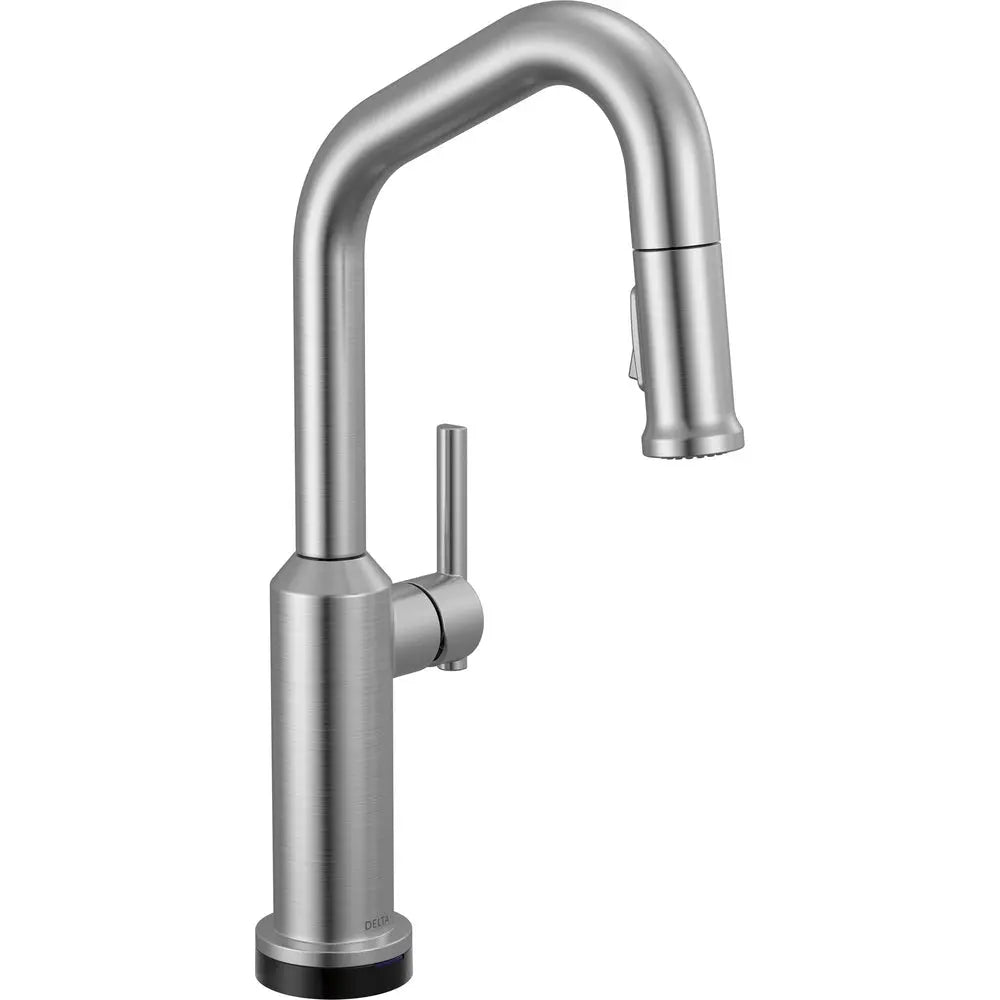 Delta Cordova-Touchless Bar/Prep Pulldown Faucet Angle Spout - Lumicoat Arctic Stainless