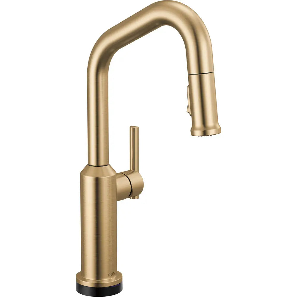 Delta Cordova-Touchless Bar/Prep Pulldown Faucet Angle Spout - Lumicoat Champagne Bronze