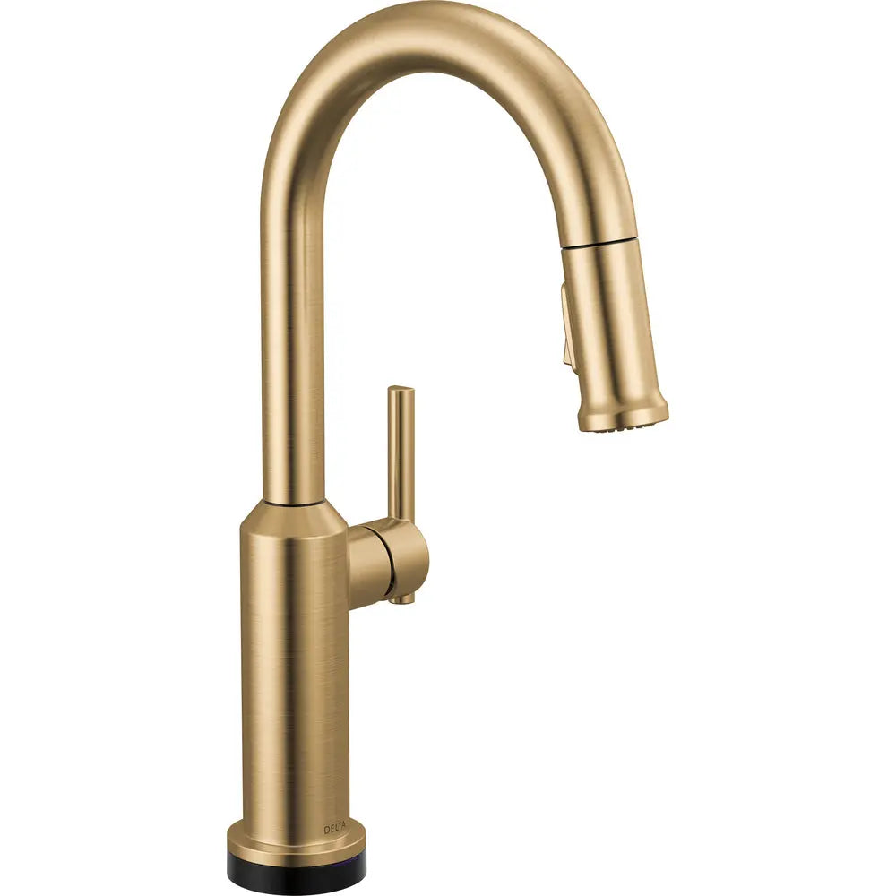 Delta Cordova-Touchless Bar/Prep Pulldown Faucet Arc Spout - Lumicoat Champagne Bronze