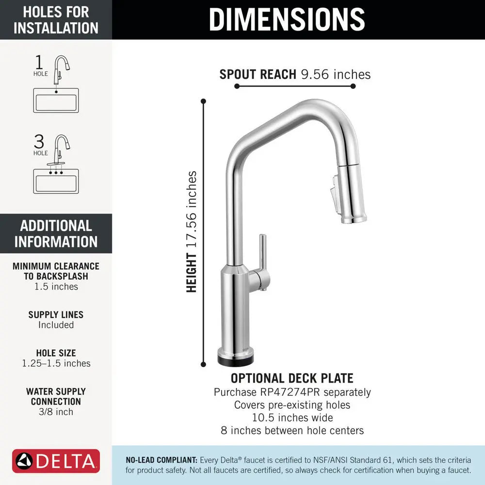 Delta Cordova-Touchless Kitchen Pulldown Faucet Angle Spout