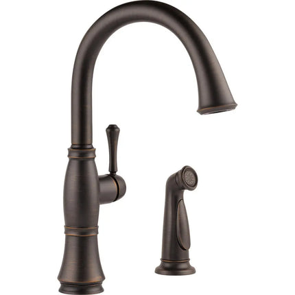 Delta Delta Cassidy Single Handle Kitchen Faucet With Spray 4297-RB-DST - Plumbing Market