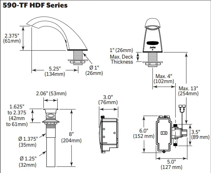 Delta Electronic Single Hole Lavatory Faucet - Battery Operated